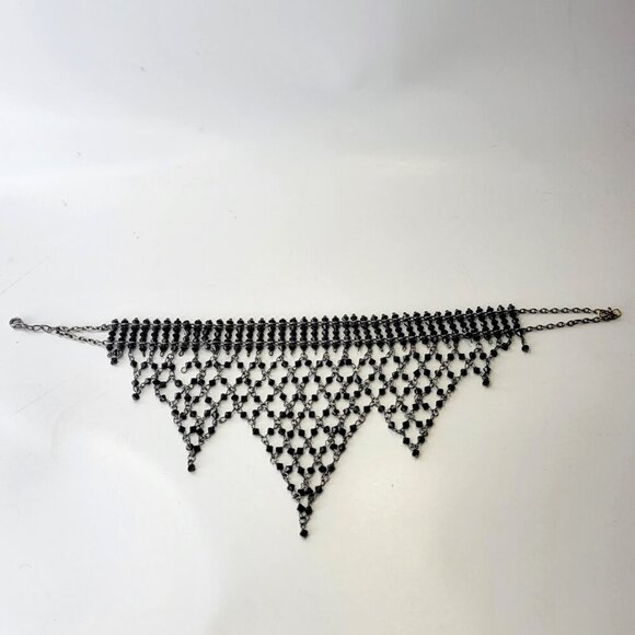 Black Choker Necklace Black  Bead Necklace - Picture 9 of 9